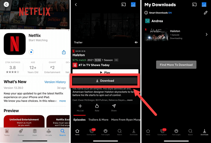 download netflix movie to phone