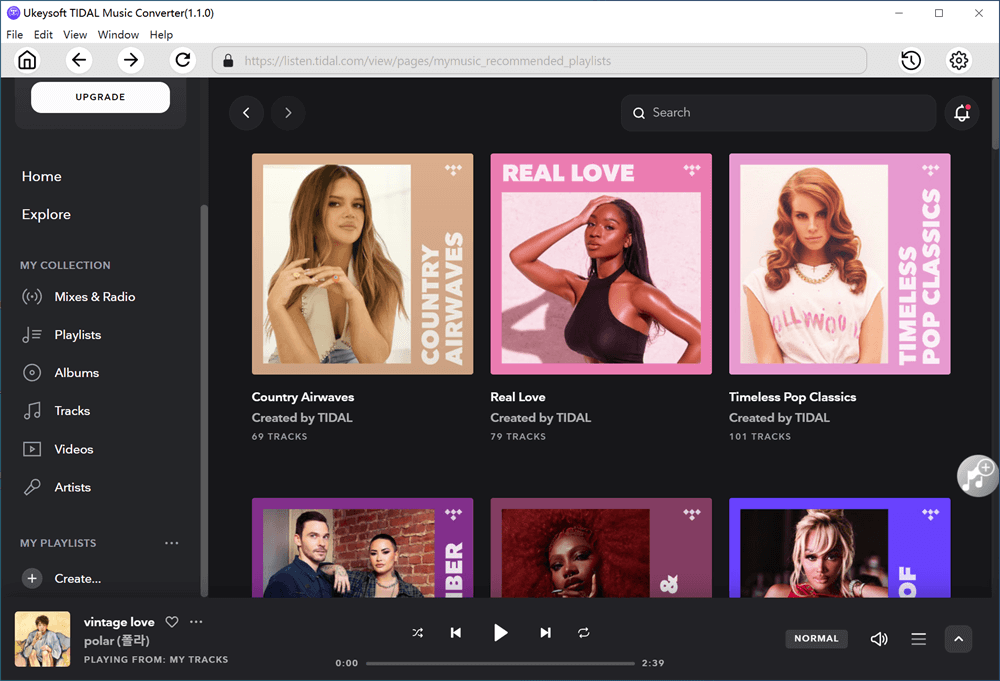 built-in Tidal player