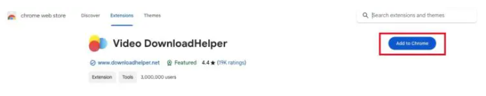 Añade Video DownloadHelper a Chrome