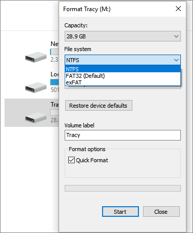 Format USB on Windows