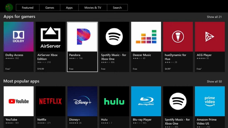pandora on xbox