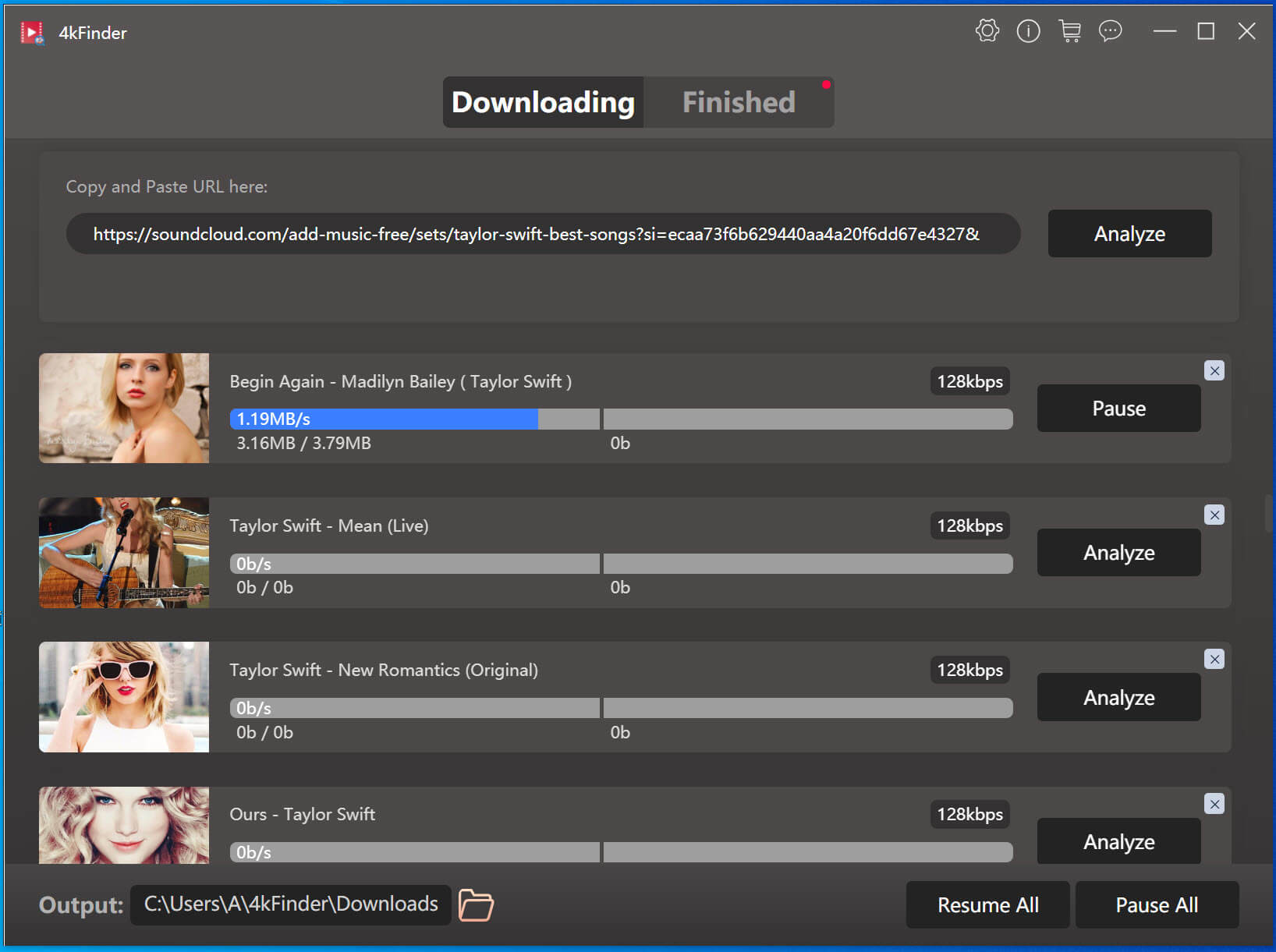 start to download music