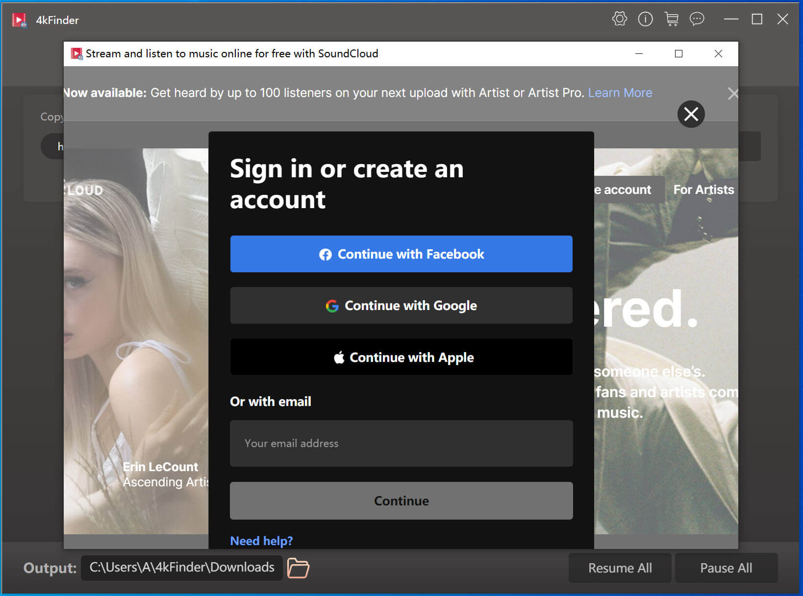 sign in soundcloud account