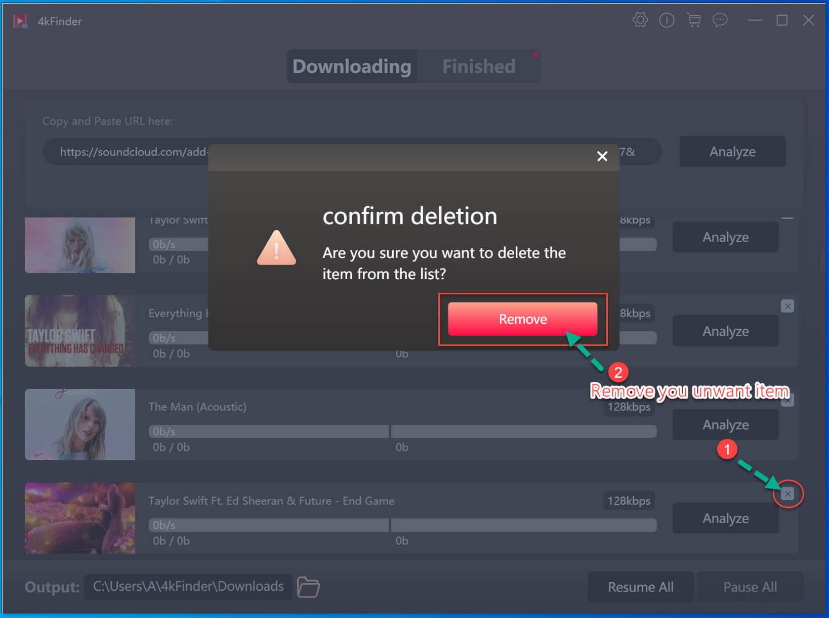 remove unwant songs