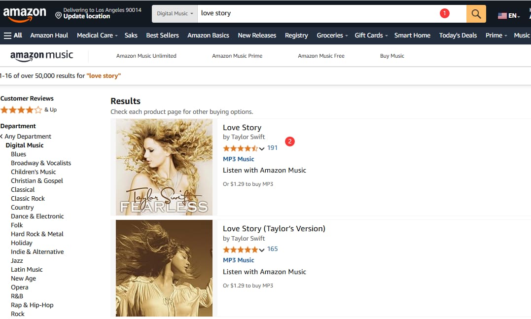 buy music on Amazon