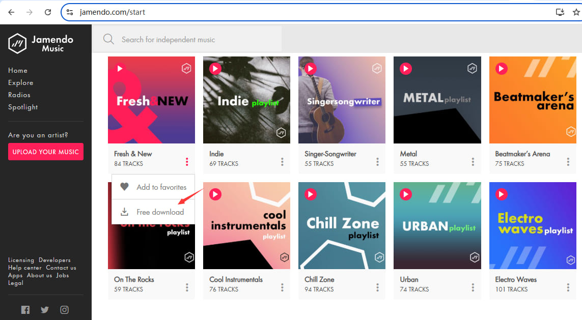 download drm free music on Jamendo