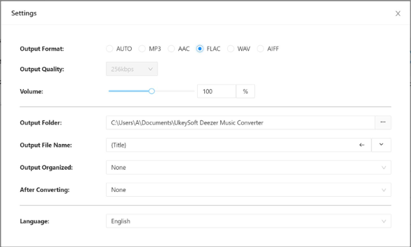 set flac as output format