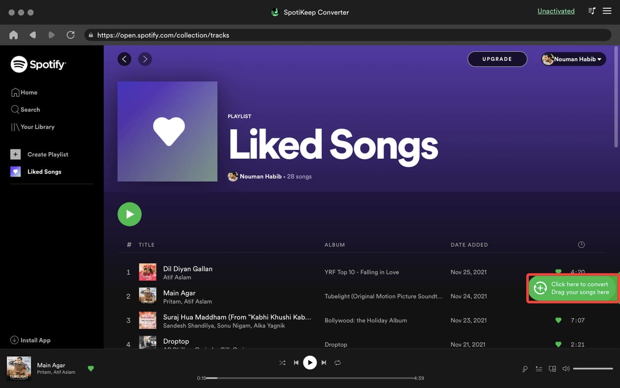 add Spotify songs in SpotiKeep