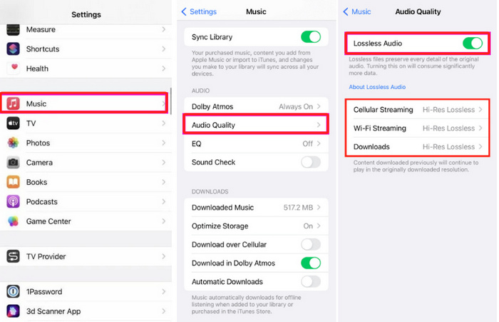 enable Apple Music Lossless on iPhone