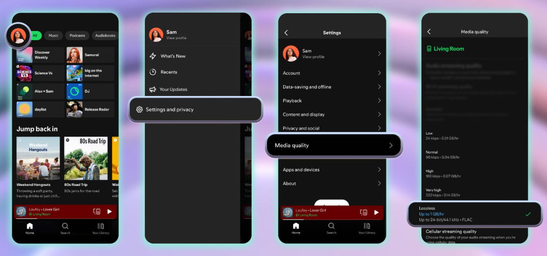 enable Spotify Lossless