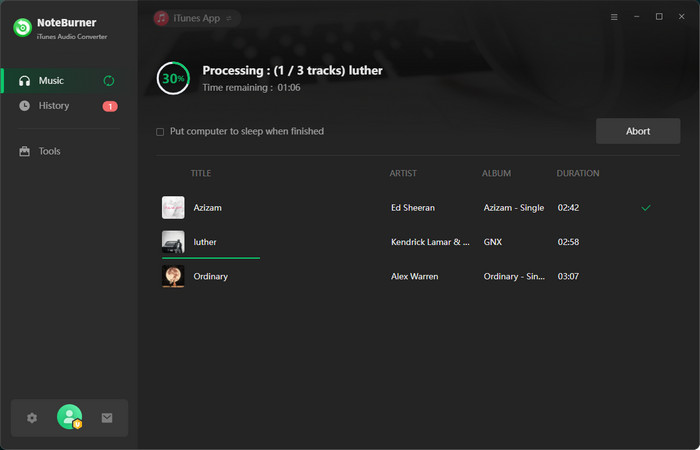convert apple music to mp3 with NoteBurner