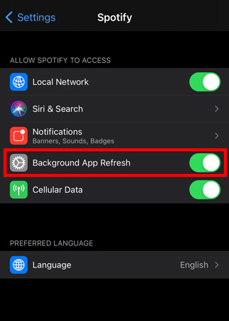 Disable Background Usage Restrictions on iOS