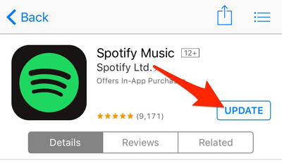 fix Spotify search not working - update Spotify app