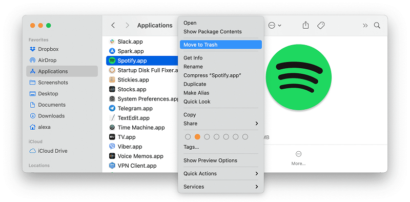 remove spotify on mac