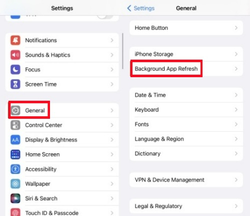 Background App Refresh iPhone