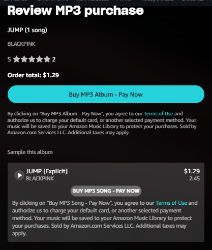 buy BlackPink song from Amazon