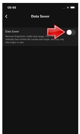 uncheck iPhone data saver