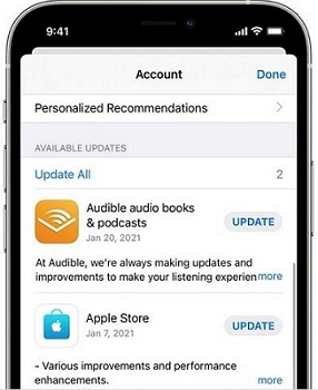 update Audible app