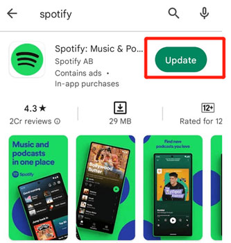 update spotify app on mobile