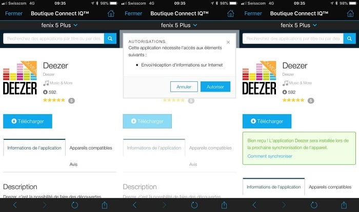 install Deezer on Connect IQ App