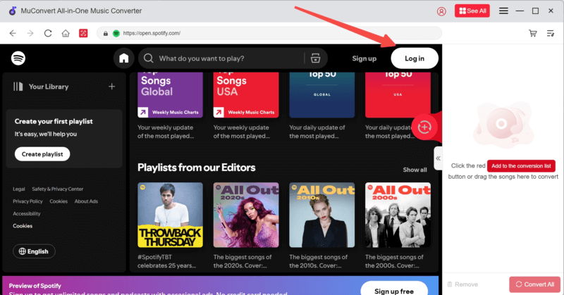 MuConvert All-in-One Music Converter interface