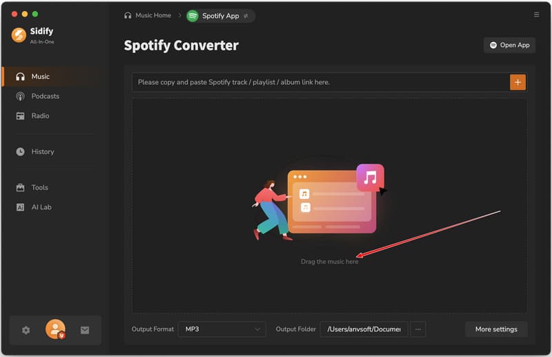 Sidify All-in-One Music Converter interface
