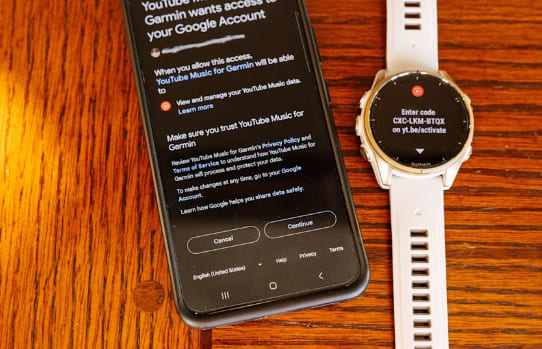 link YouTube Music on Garmin