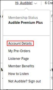 Audible Account Details