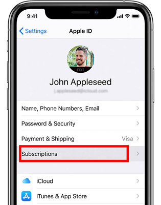 cancel Audible subscription via iPhone settings