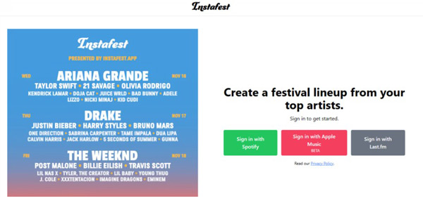 connect Spotify to Instafest