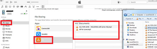transfer audible audiobooks to iPhone's VLC in iTunes