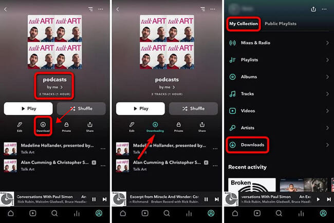 download TIDAL podcasts on phone