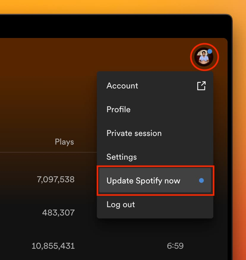 update Spotify desktop app