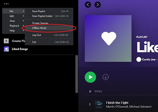 spotify offline mode on pc