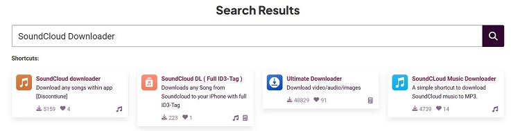 get SoundCloud downloader iOS Shortcut