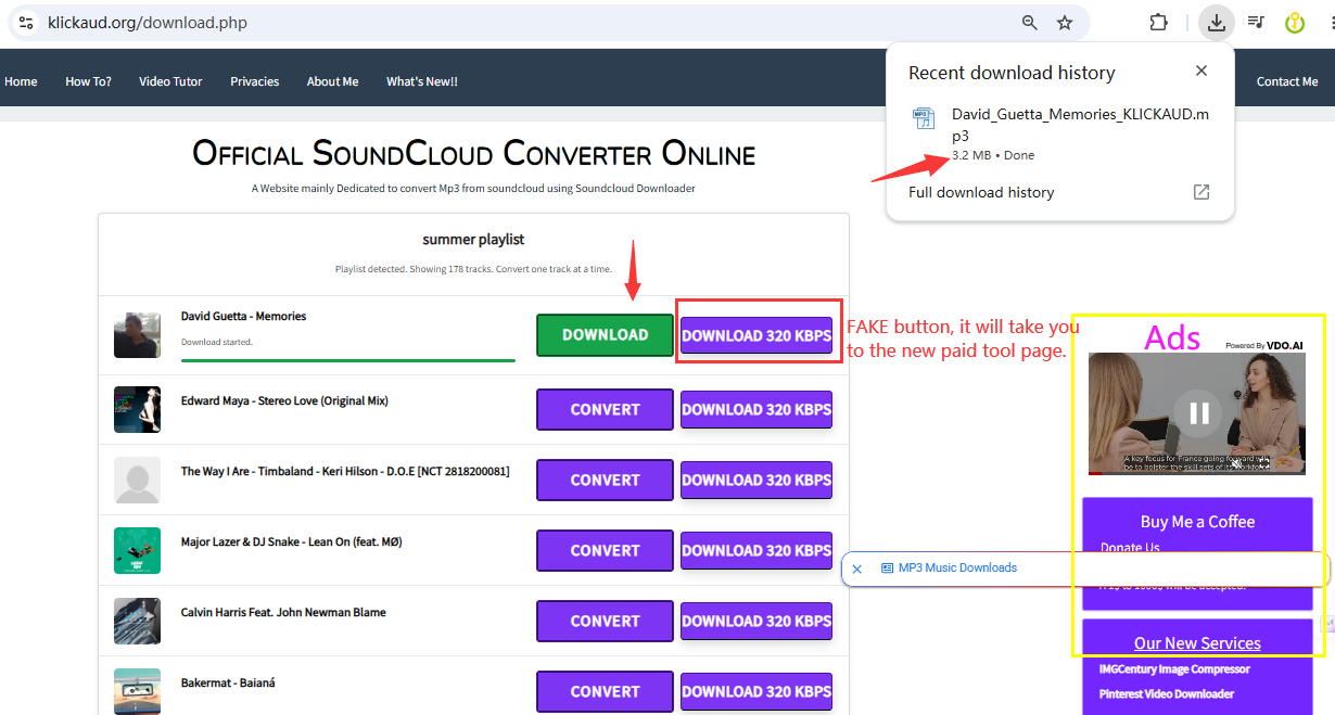 download SoundCloud playlist via KlickAud