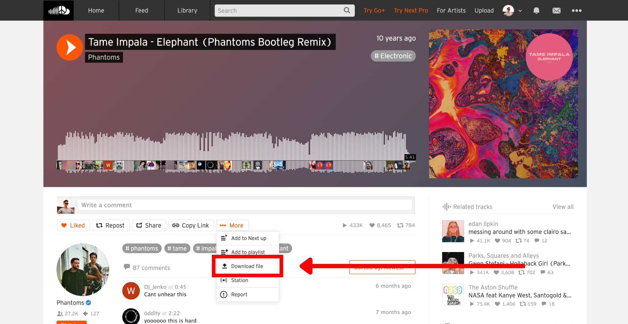 download SoundCloud song for free from website