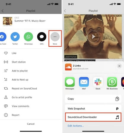 download SoundCloud song on iPhone via Shortcut