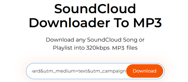 paste SoundCloud song URL to online service