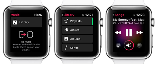Open Music app on Apple Watch