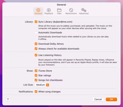 Sync Library on Music Mac