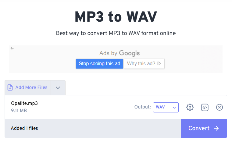 convert mp3 to wav online