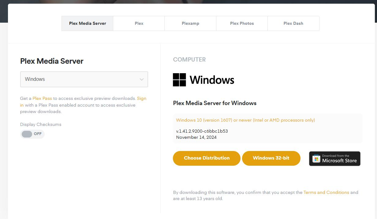download Plex Media Server on computer