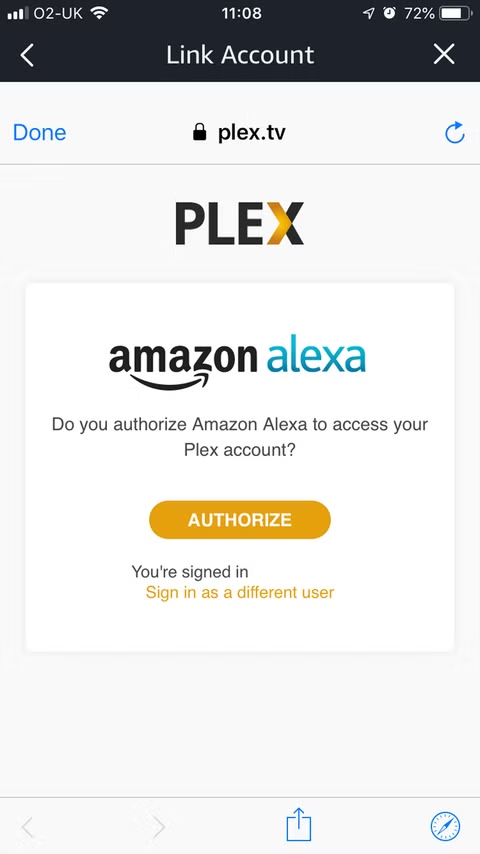 link your Plex account to Alexa